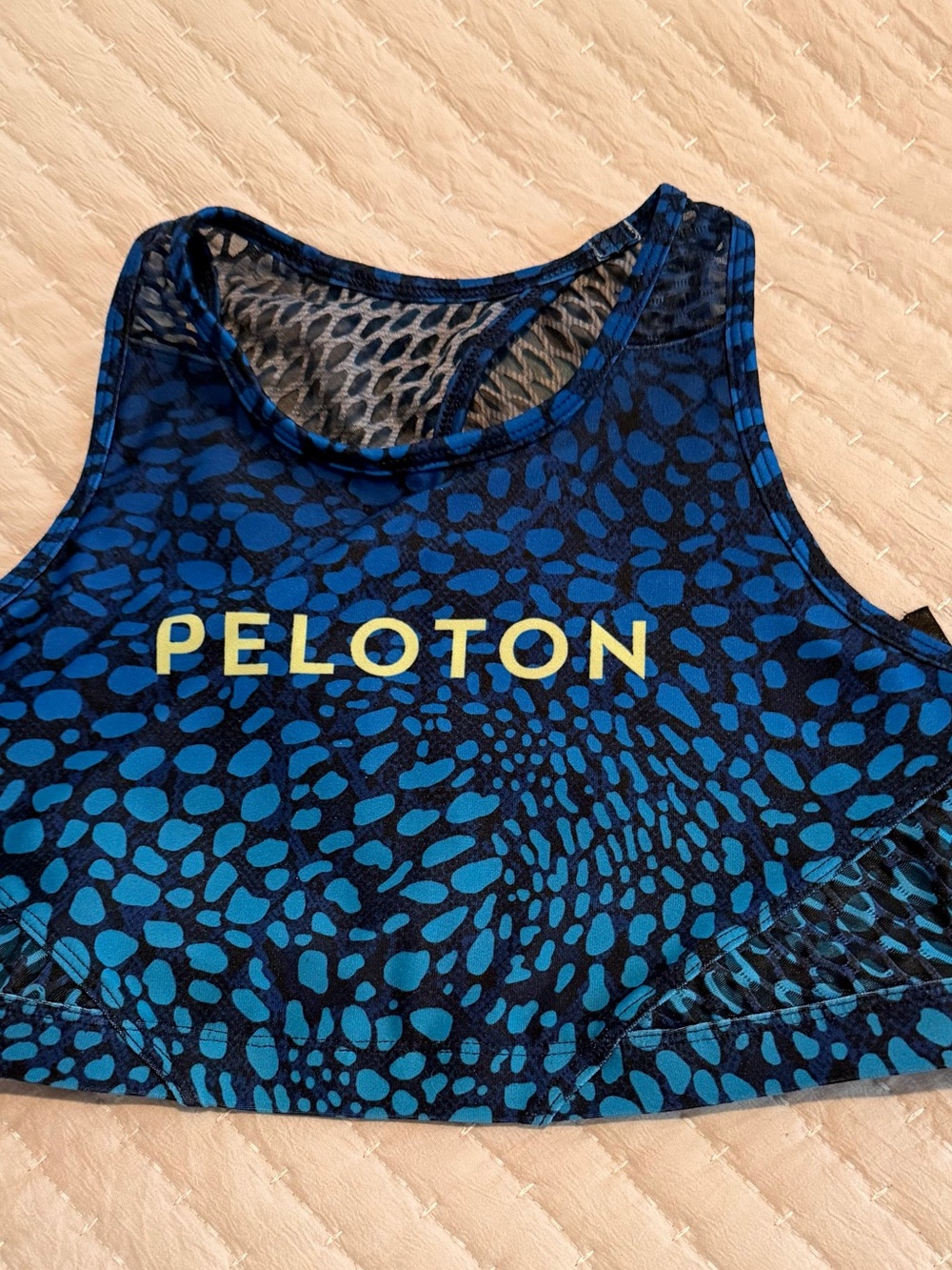 Peloton Blue Patterned Reptile Sports Bra M